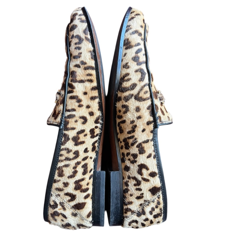 Sam Edelman Loafers Womens 7 Brown Leopard Calf Hair Jordy Slip On Flats Leather - Picture 2 of 8